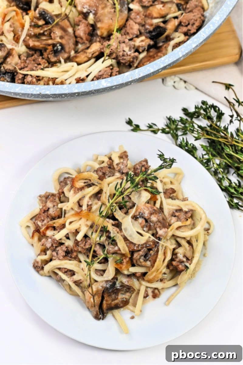 Keto Creamy TikTok French Onion Pasta, a delicious low-carb meal inspired by French onion soup