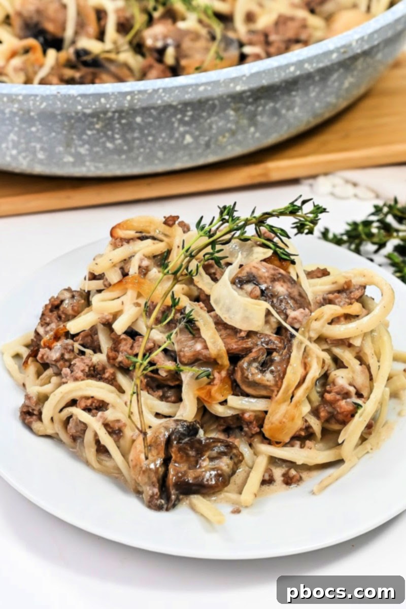 Meal prep container with leftover Keto Creamy TikTok French Onion Pasta