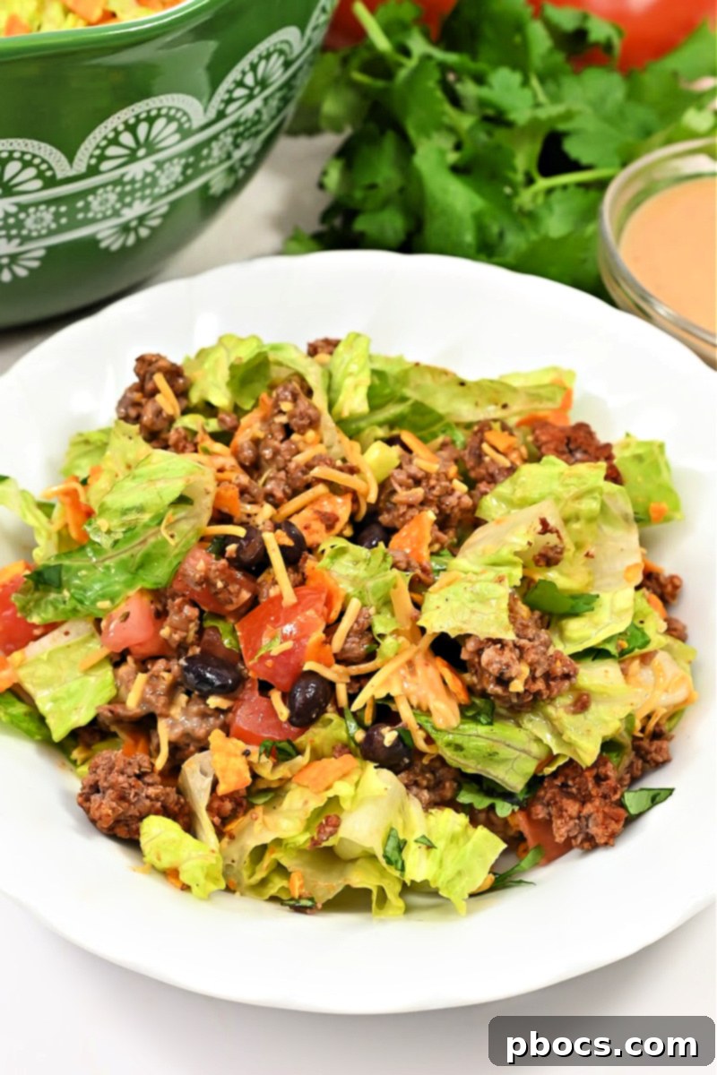 Keto Doritos Ground Beef Salad, vibrant and delicious