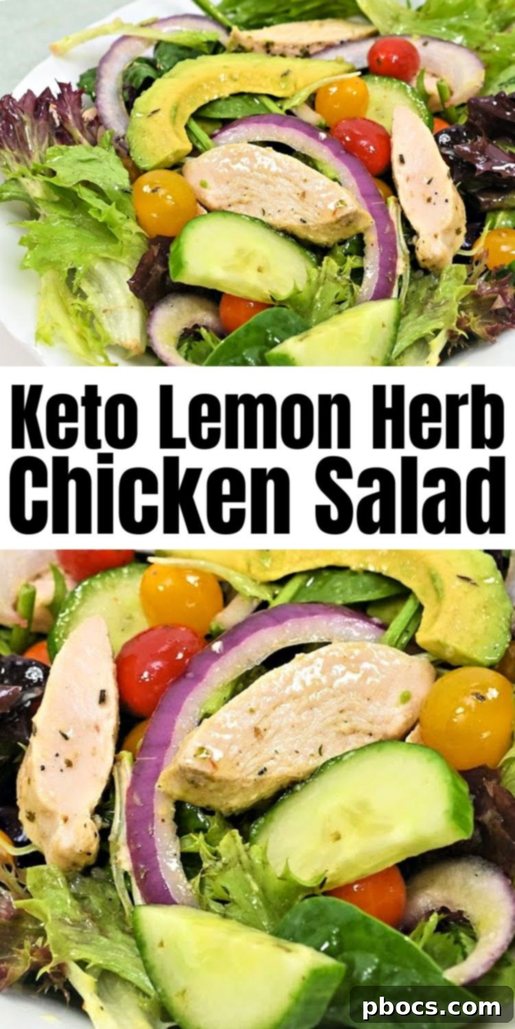 Keto Lemon Herb Chicken Salad - Pinterest-optimized image for sharing.