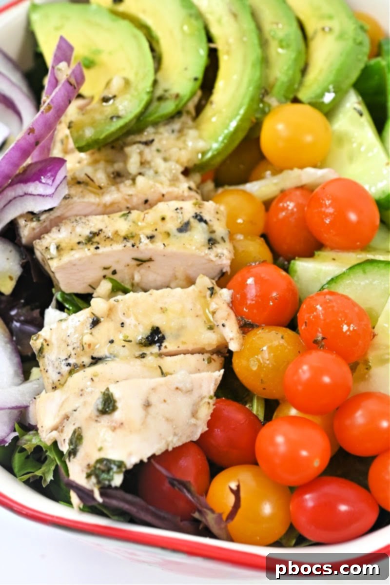 Keto Lemon Herb Chicken Salad paired with a side soup - A harmonious combination for a healthy meal.