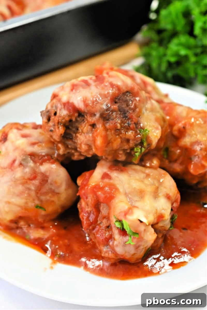 Keto Saucy Cottage Cheese Meatballs served in a dish