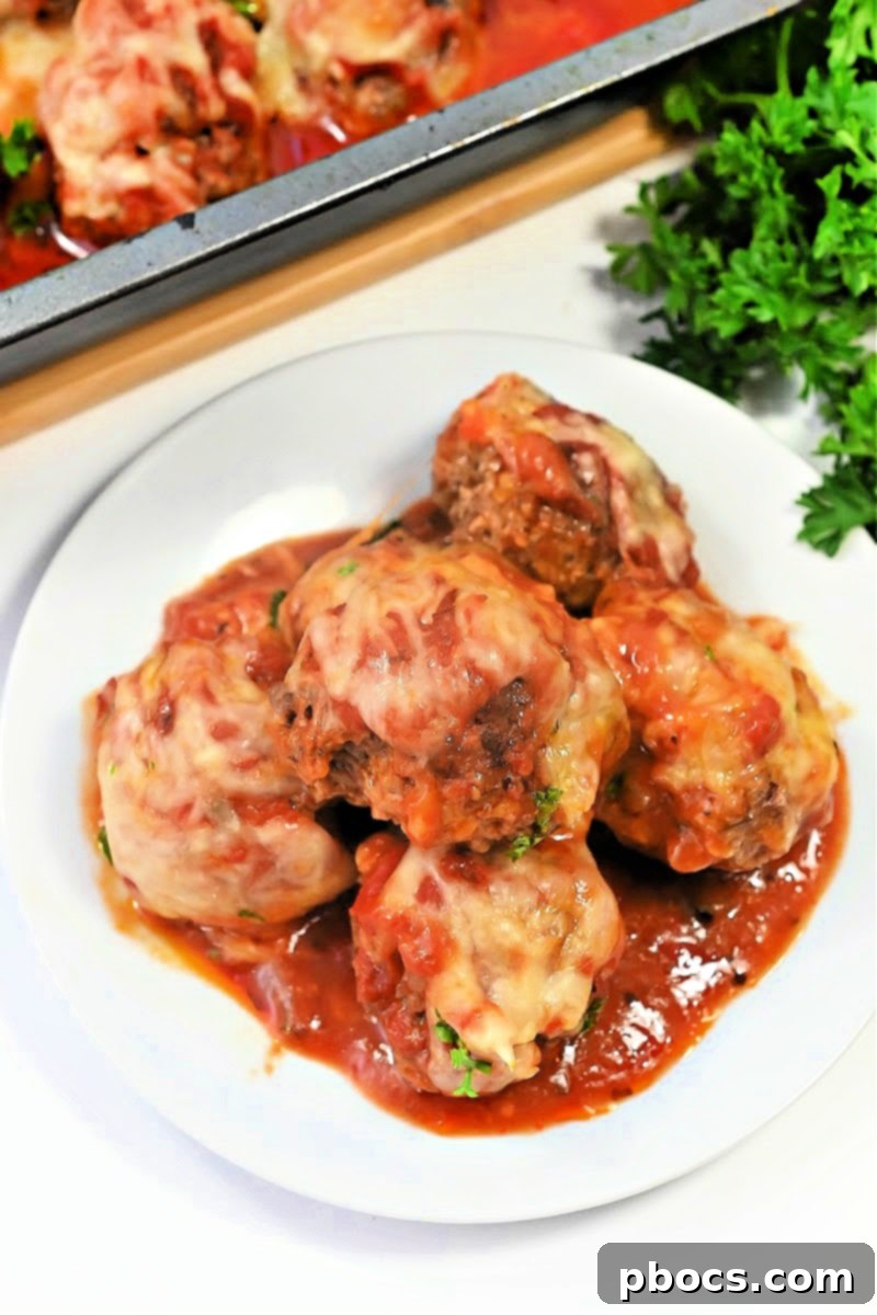 A dish of marinara sauce with meatballs