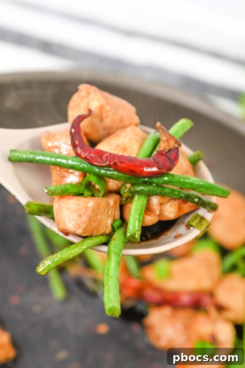 Keto Mongolian Chicken Skillet - Close-up of Sauce Coating Chicken