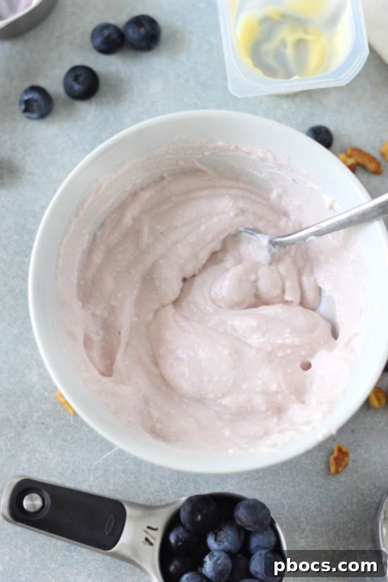 Unblended Low Carb Blueberry Cottage Cheese Parfait Base