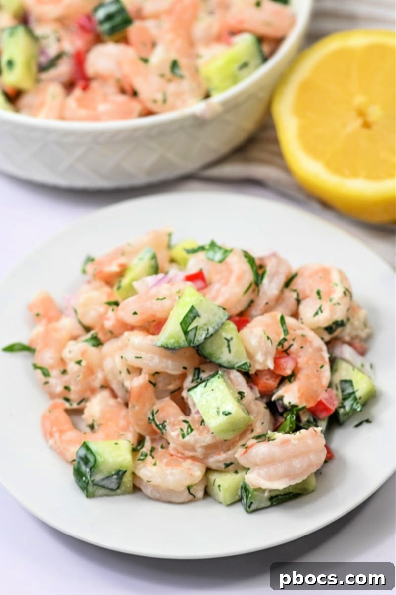Creamy Shrimp and Cucumber Salad, a refreshing keto-friendly meal