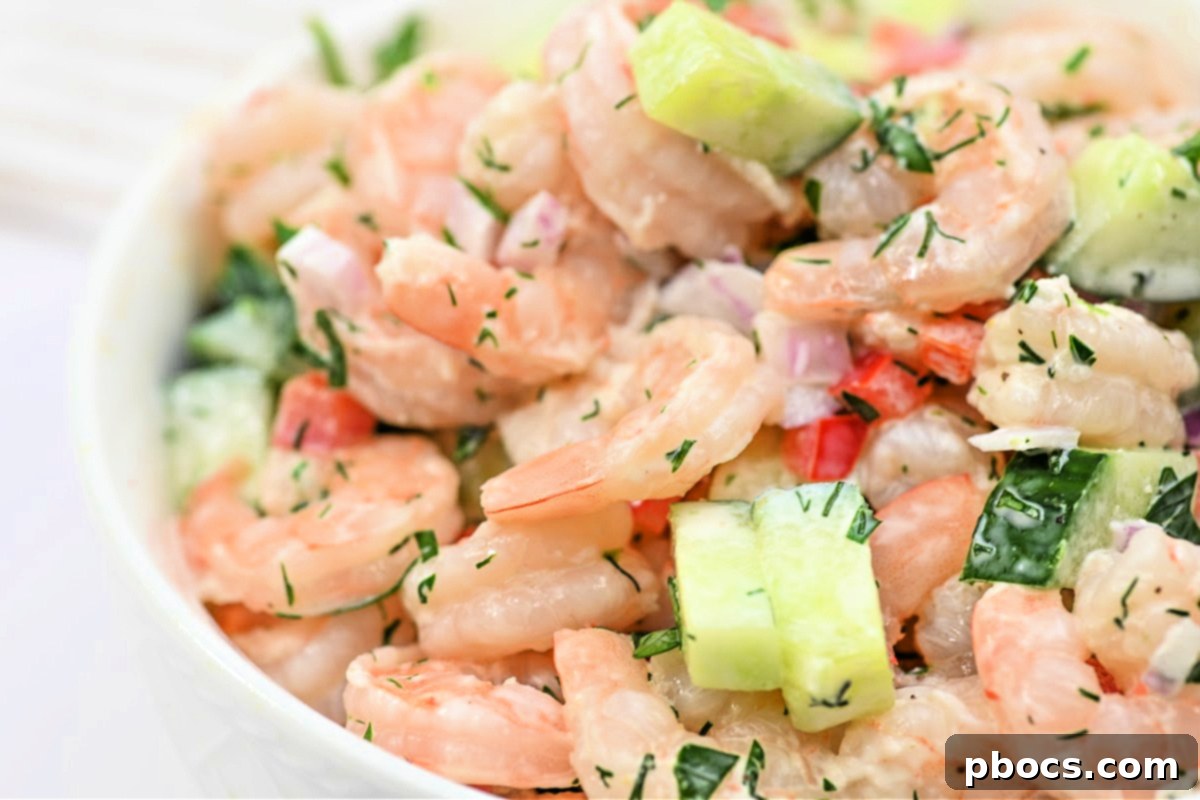 Ingredients for Creamy Shrimp and Cucumber Salad laid out