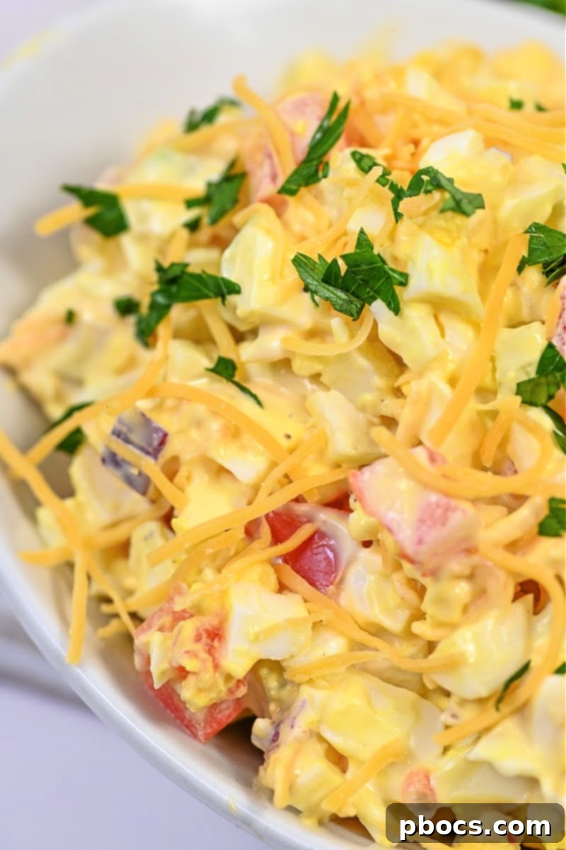 Stored Keto Tomato Egg Salad in a Container