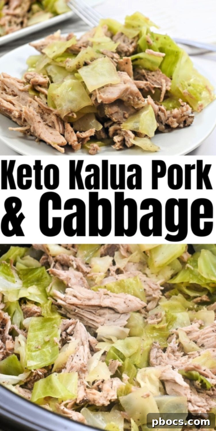 Keto Crockpot Kalua Pork and Cabbage recipe card image