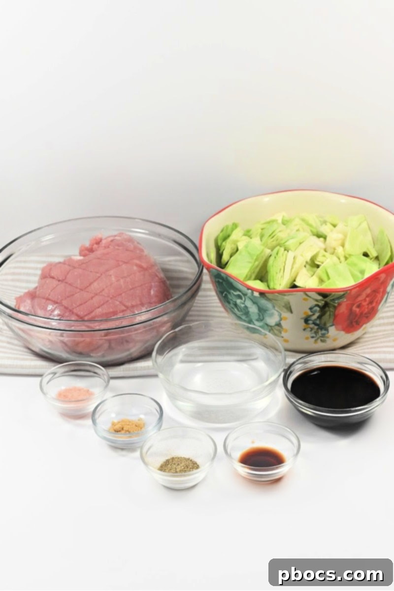 Ingredients for Keto Crockpot Kalua Pork and Cabbage