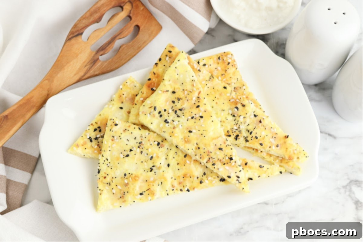 Keto Cottage Cheese Flatbread with a side of vegetables