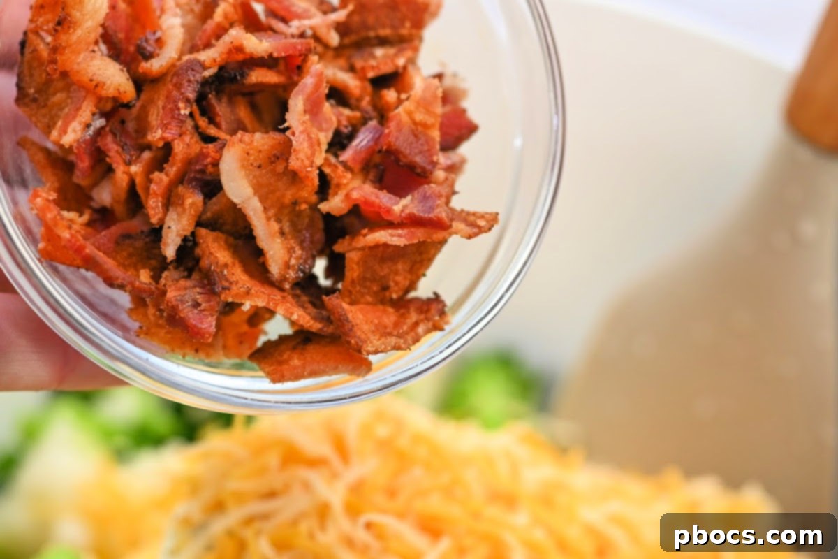 Savory Keto Bacon Ranch Bowl 9 Adding Bacon to Keto Chopped Salad