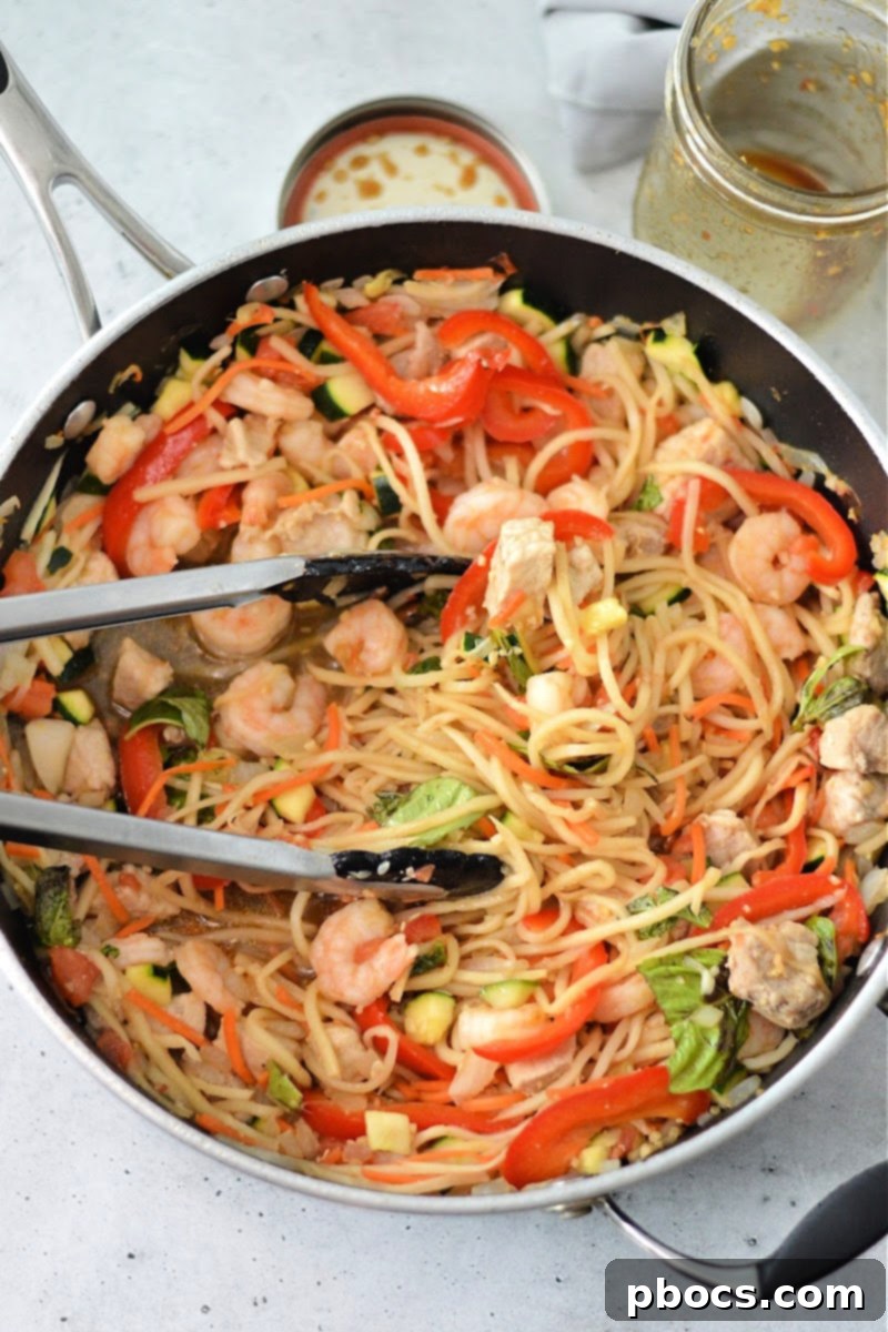 Keto Shrimp and Pork Thai Drunken Noodles