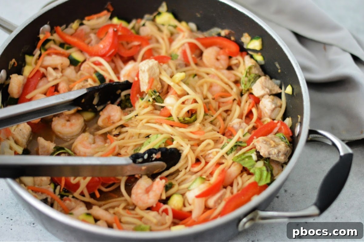 Keto Shrimp and Pork Thai Drunken Noodles