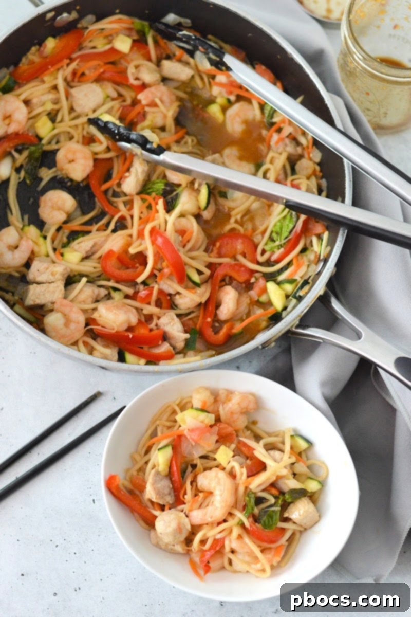 Keto Shrimp and Pork Thai Drunken Noodles