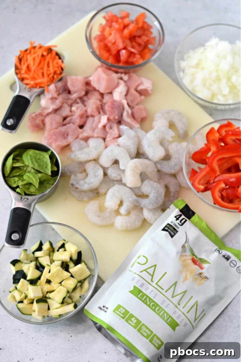 Keto Shrimp and Pork Thai Drunken Noodles