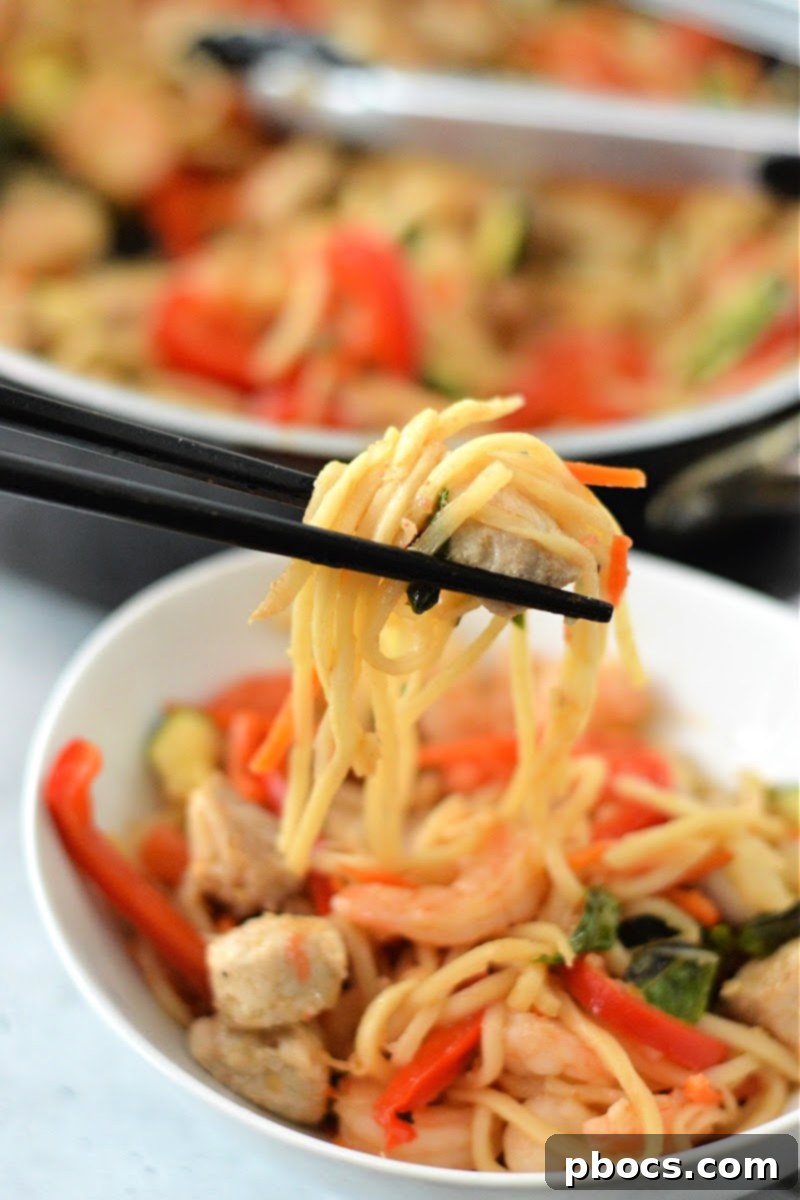 Keto Shrimp and Pork Thai Drunken Noodles