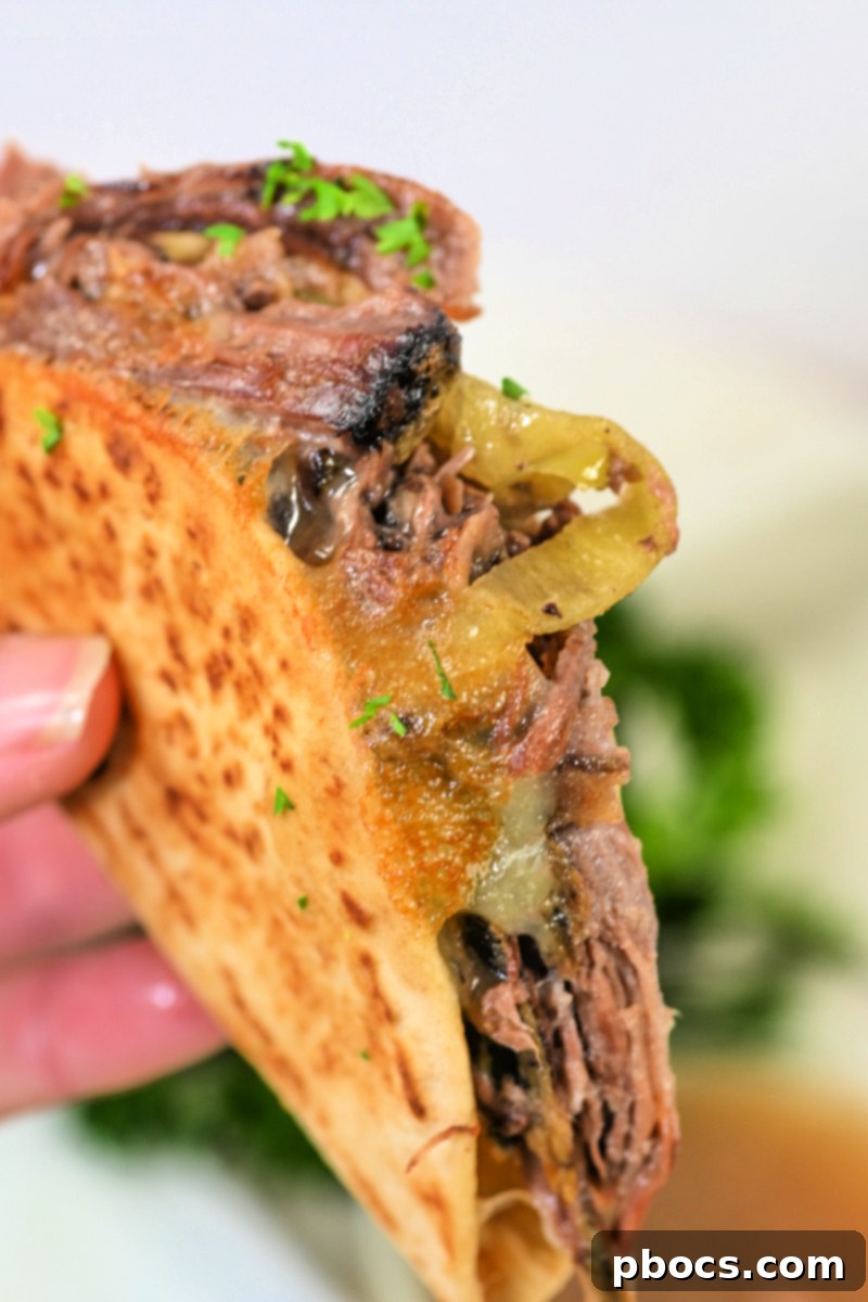 Keto Mississippi Pot Roast Tacos: Shredded beef in zero-carb tortillas