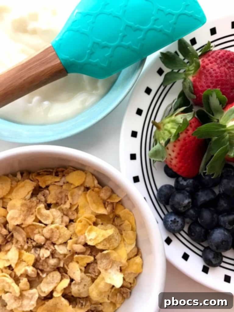 Fresh bananas and yogurt for breakfast