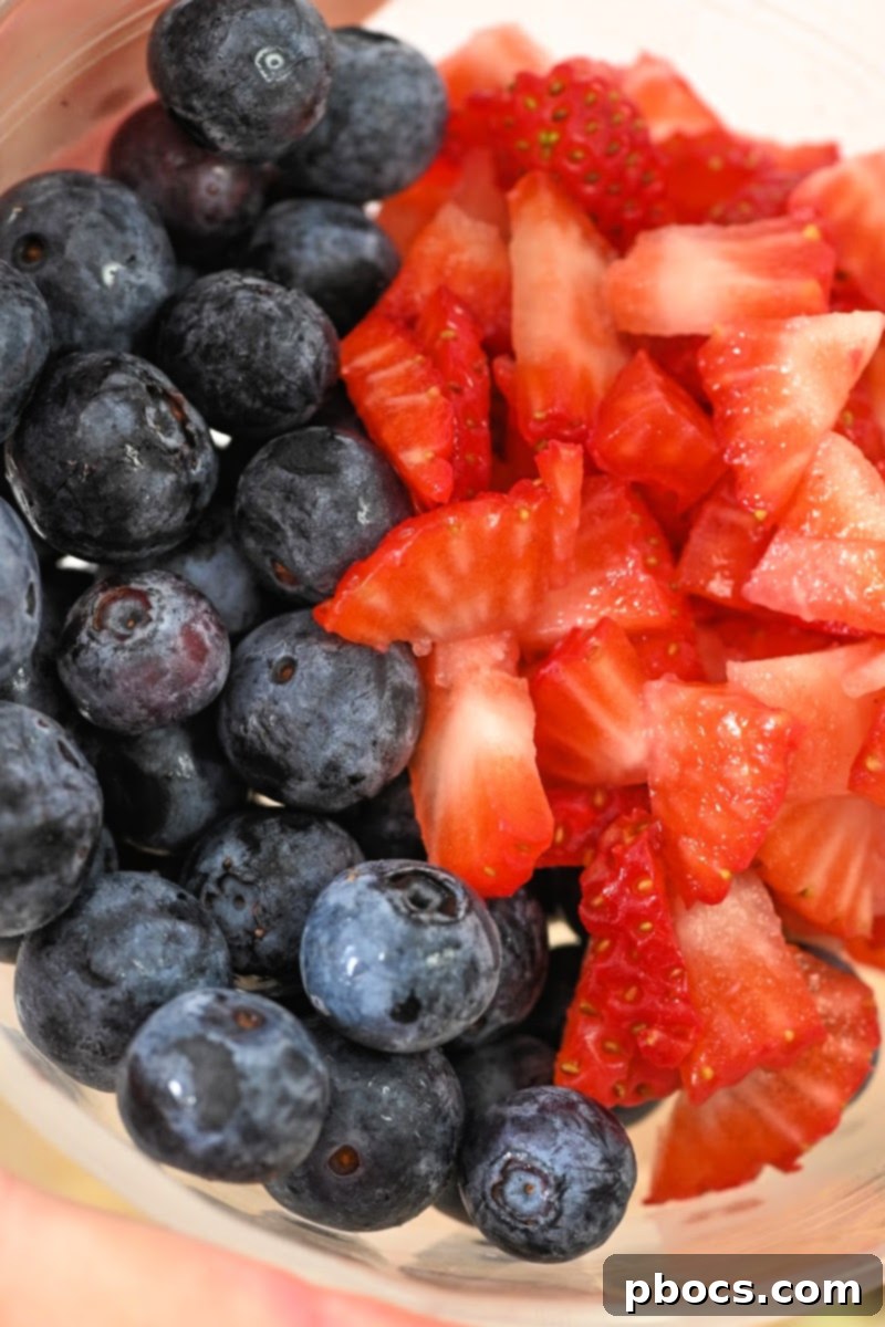 Strawberries and blueberries