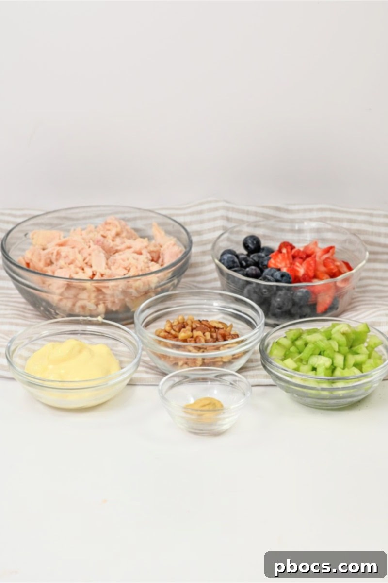 Keto Summer Berry Chicken Salad Ingredients
