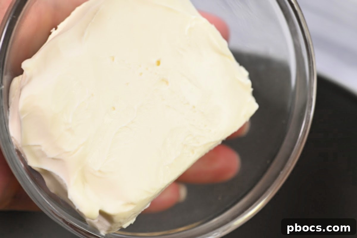 Keto Chicken Bacon Ranch Pinwheels 11 Block of softened cream cheese for filling