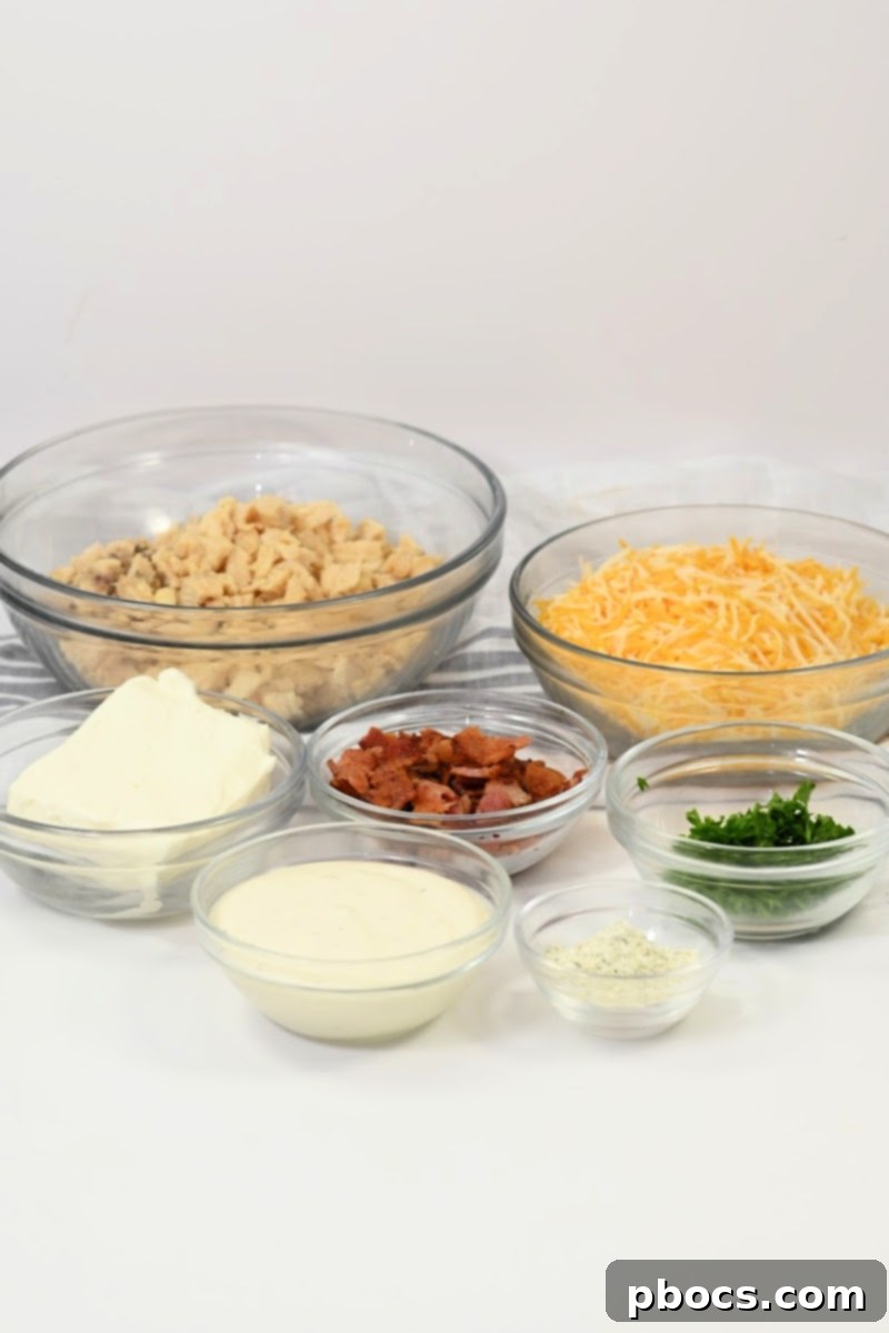 Keto Chicken Bacon Ranch Pinwheels 8 Keto Chicken Bacon Ranch Roll-Ups Ingredients