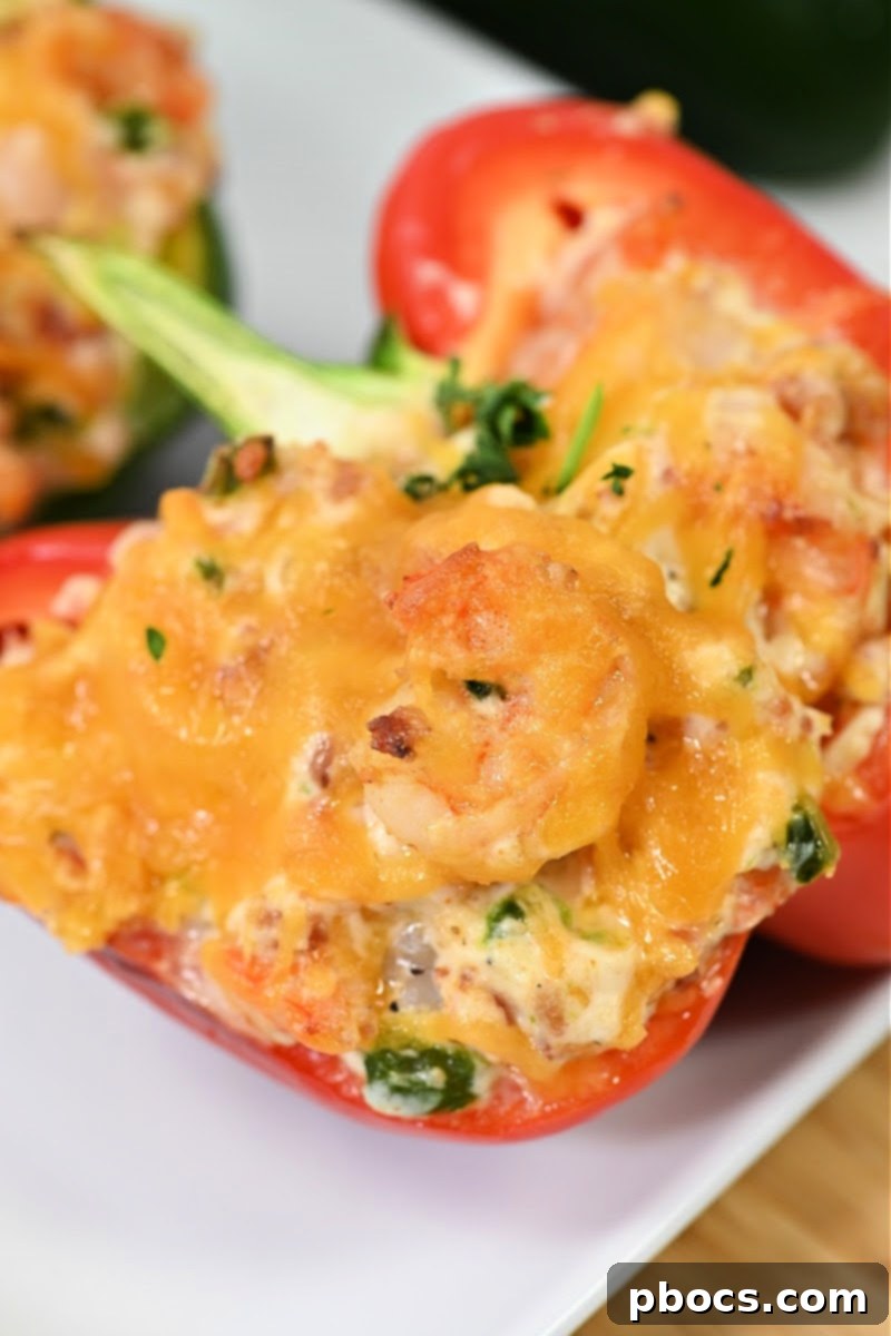 Keto Popper Shrimp Stuffed Peppers