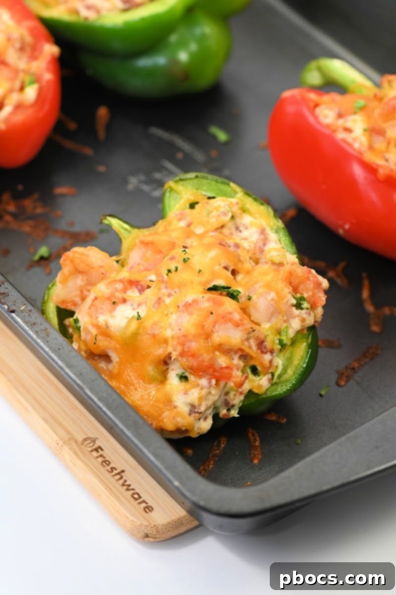 Keto Popper Shrimp Stuffed Peppers