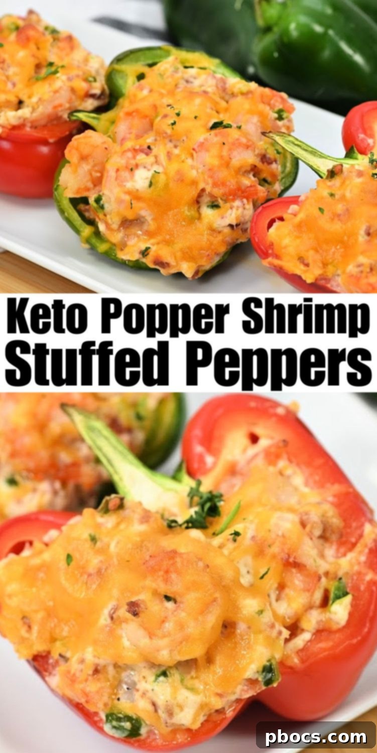Keto Popper Shrimp Stuffed Peppers