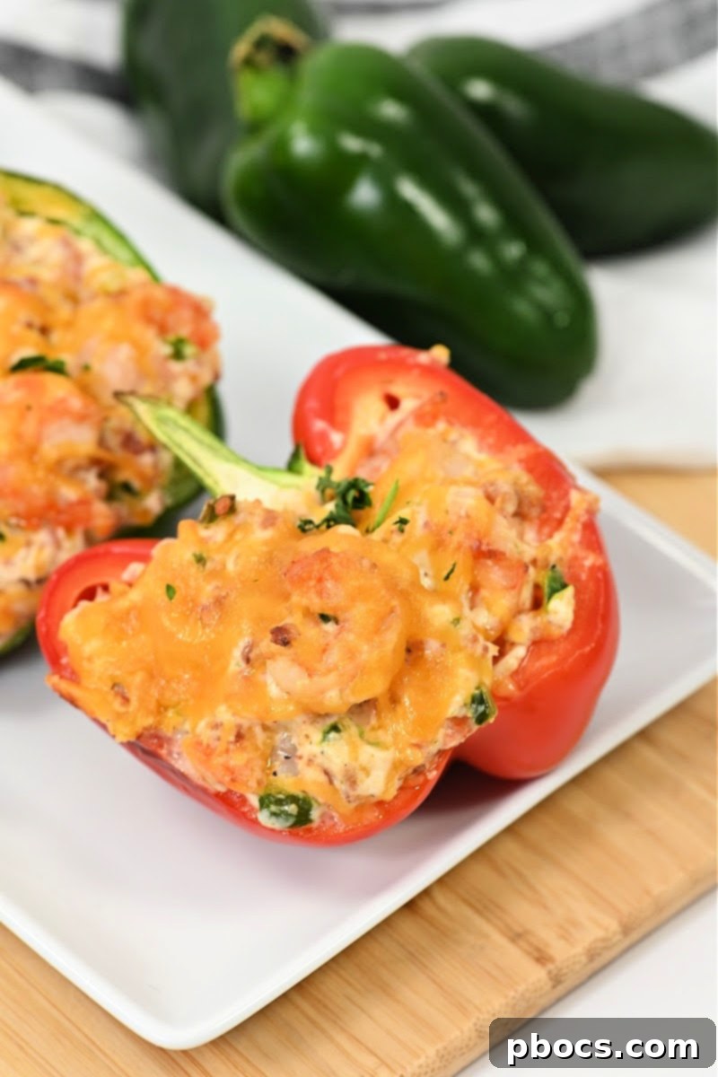 Keto Popper Shrimp Stuffed Peppers