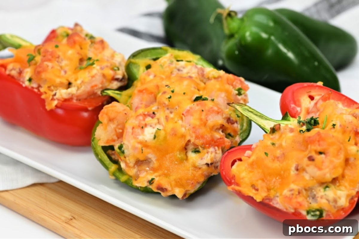 Keto Popper Shrimp Stuffed Peppers