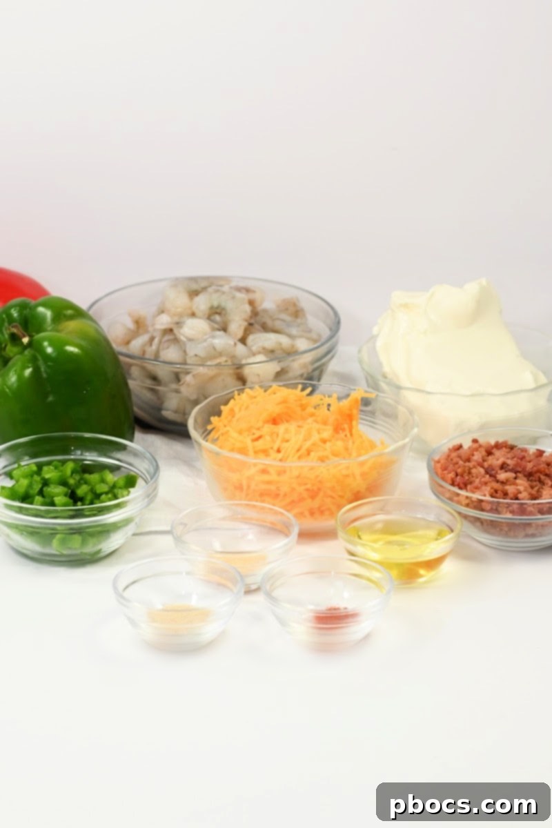 Keto Popper Shrimp Stuffed Peppers Ingredients
