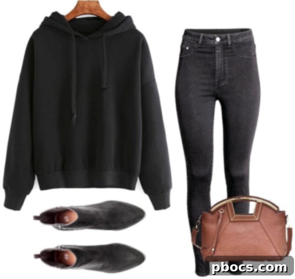 Hoodie Chic: 3 Unexpected Ways to Style It 2 Black Hoodie Style: Edgy and Chic with Leather Pants