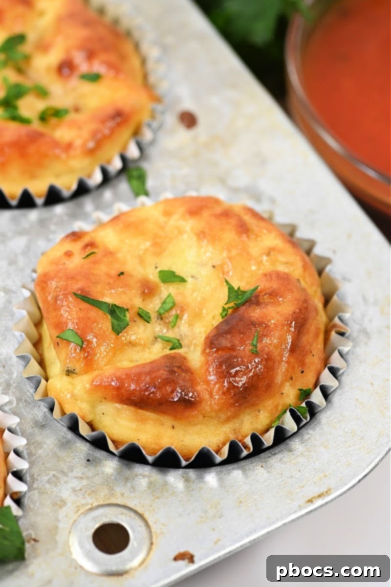 Keto Pizza Poppers 4 Customizable keto pizza muffins with various topping options