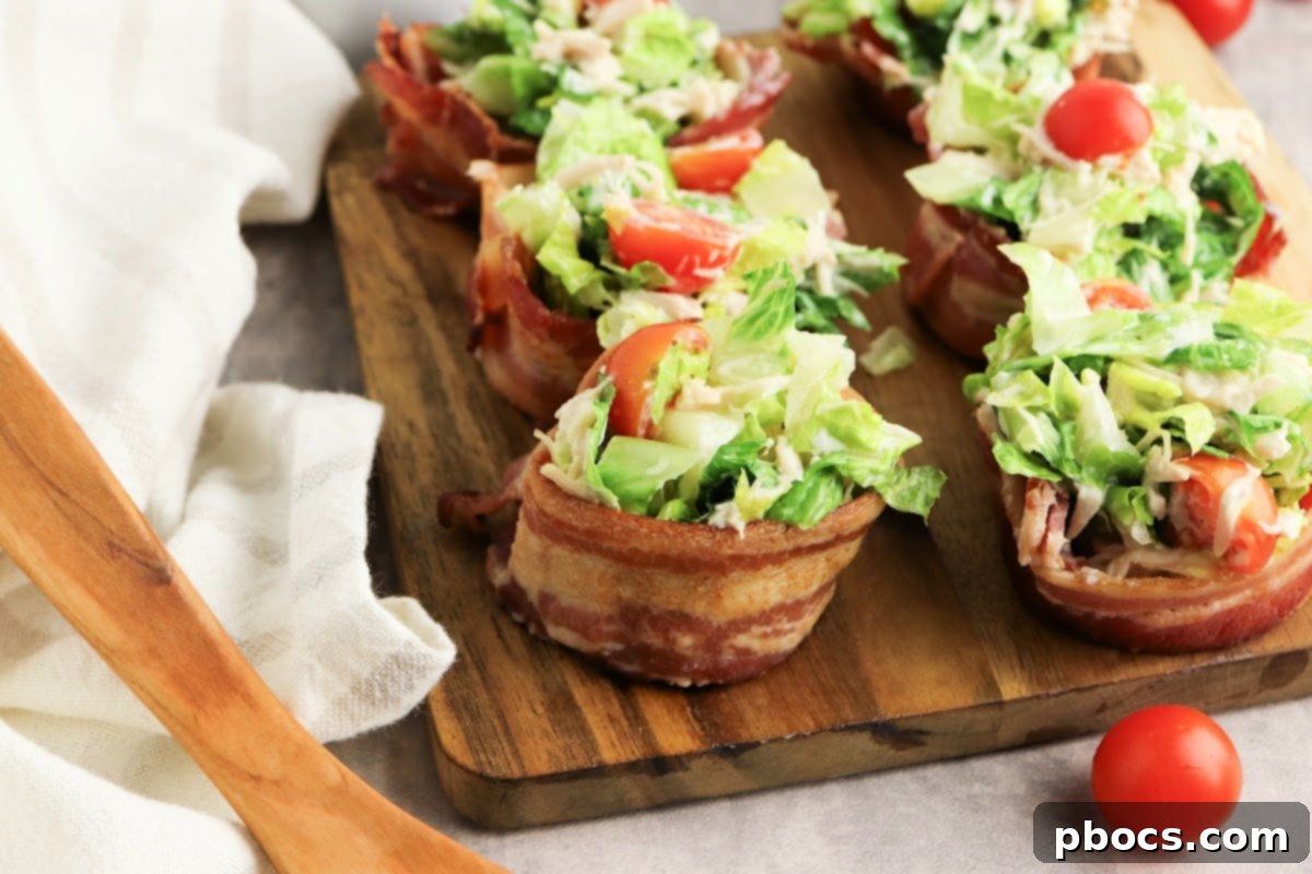 Finished Keto Chicken Bacon Ranch Cups ready to serve