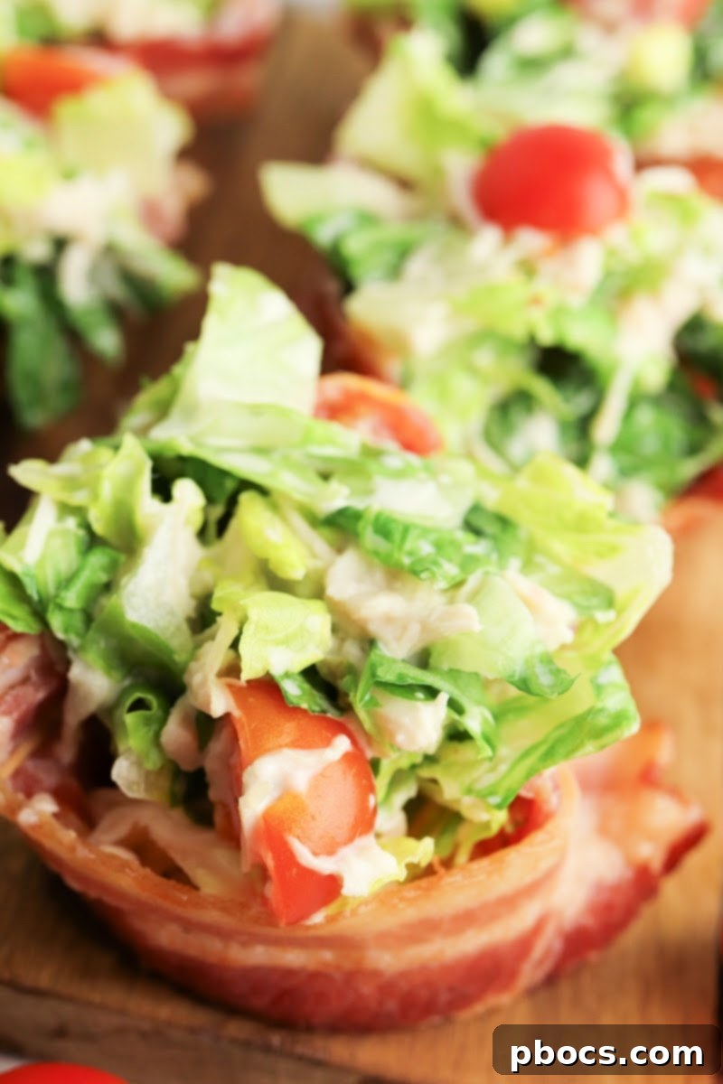 Keto Chicken Bacon Ranch Cups served with a side salad