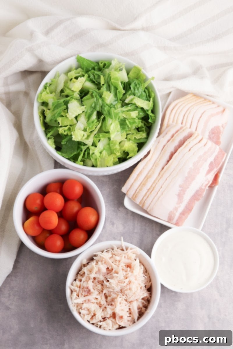 Ingredients for Keto Chicken Bacon Ranch Cups