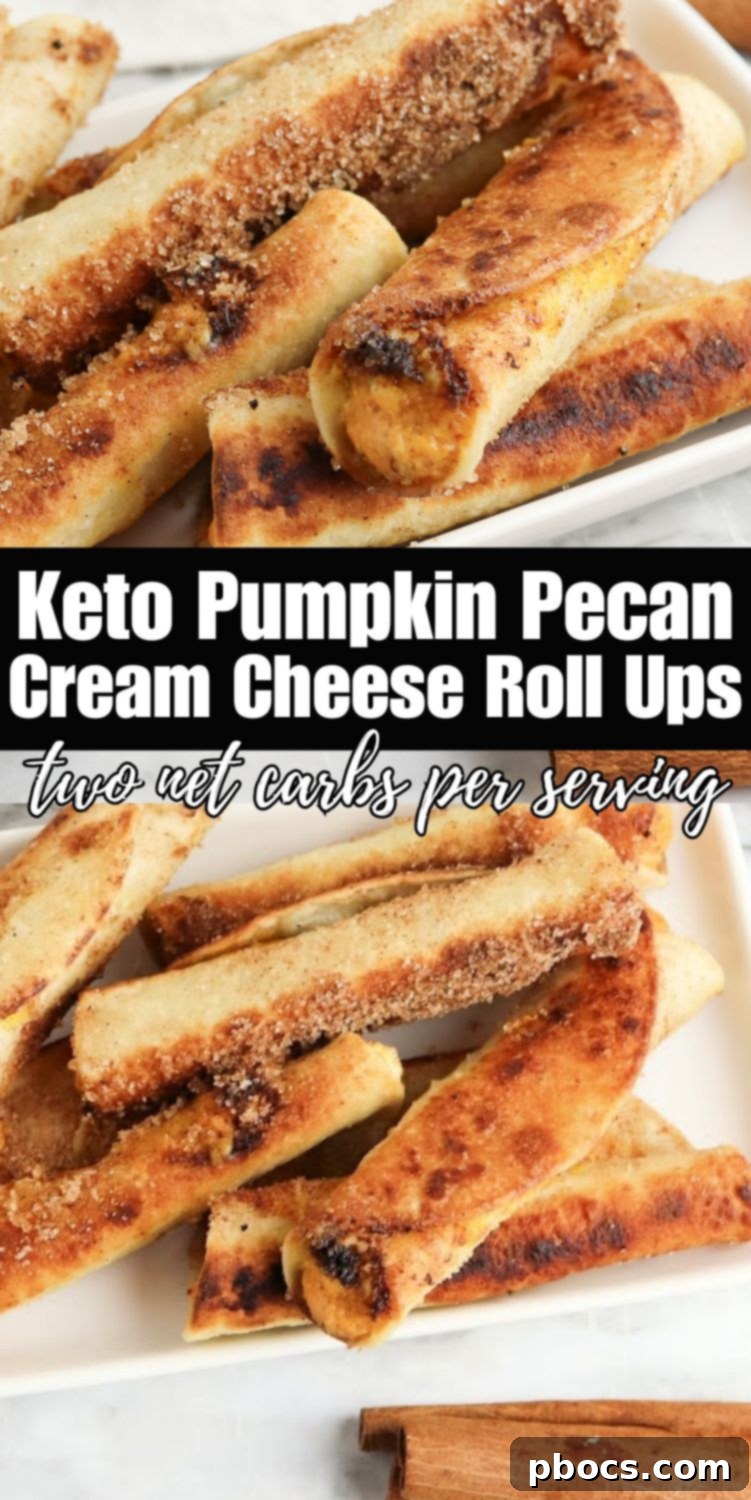 Keto Pumpkin Pecan Cream Cheese Roll-Ups
