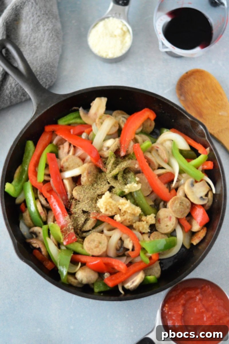 Draining Excess Grease from Sausage and Vegetables