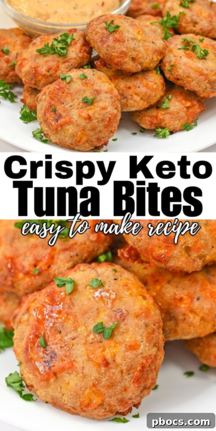 Pinterest pin for Keto Air Fryer Tuna Bites