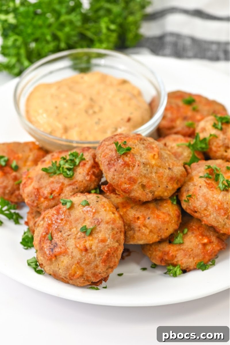 Platter of golden Keto Air Fryer Tuna Bites