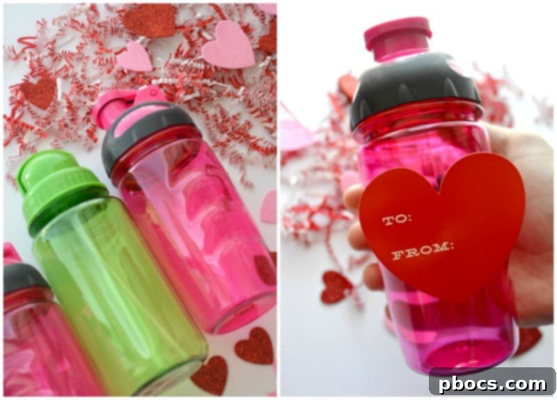 DIY Valentine's Day Water Bottles