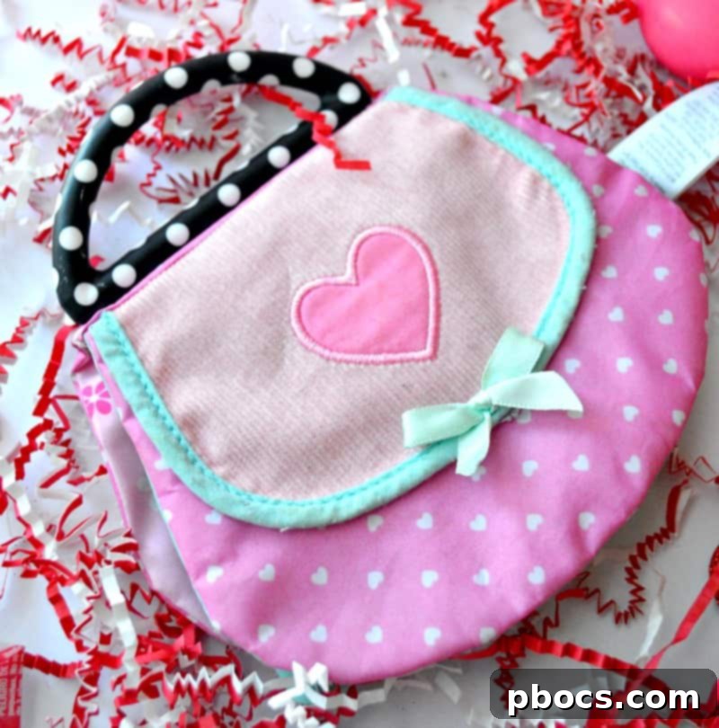 Baby's first Valentine's Day gift - baby purse with teething handle