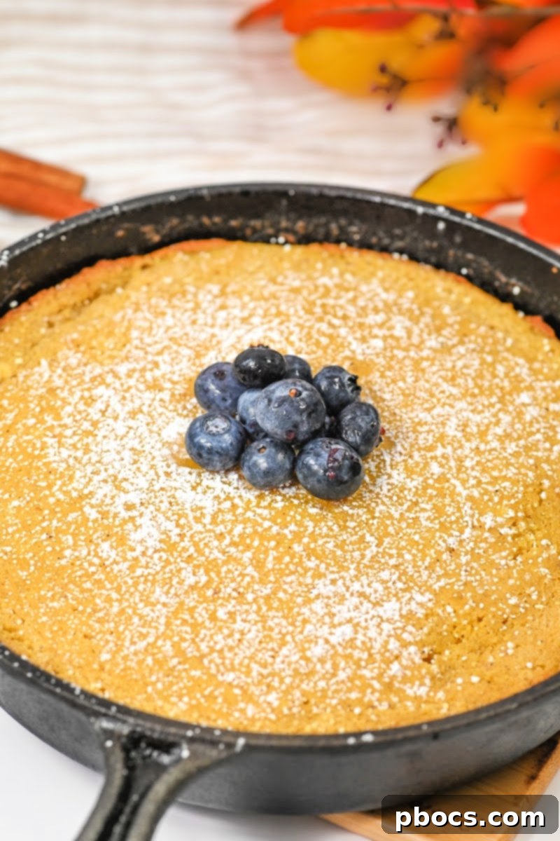 Keto Pumpkin Spice Dutch Baby - a low-carb, fluffy pancake perfect for fall brunch