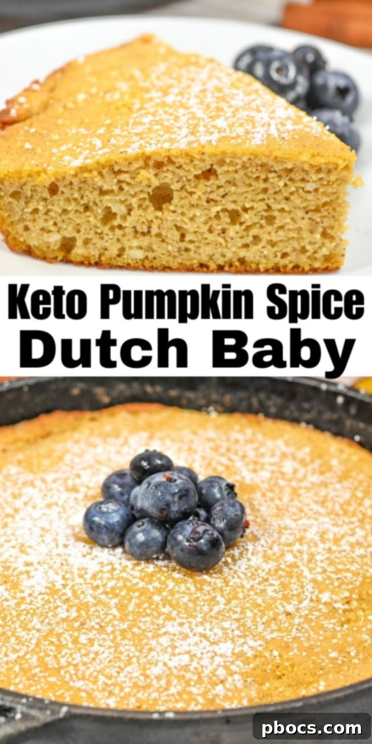 Keto Pumpkin Spice Dutch Baby - Pinterest pin image