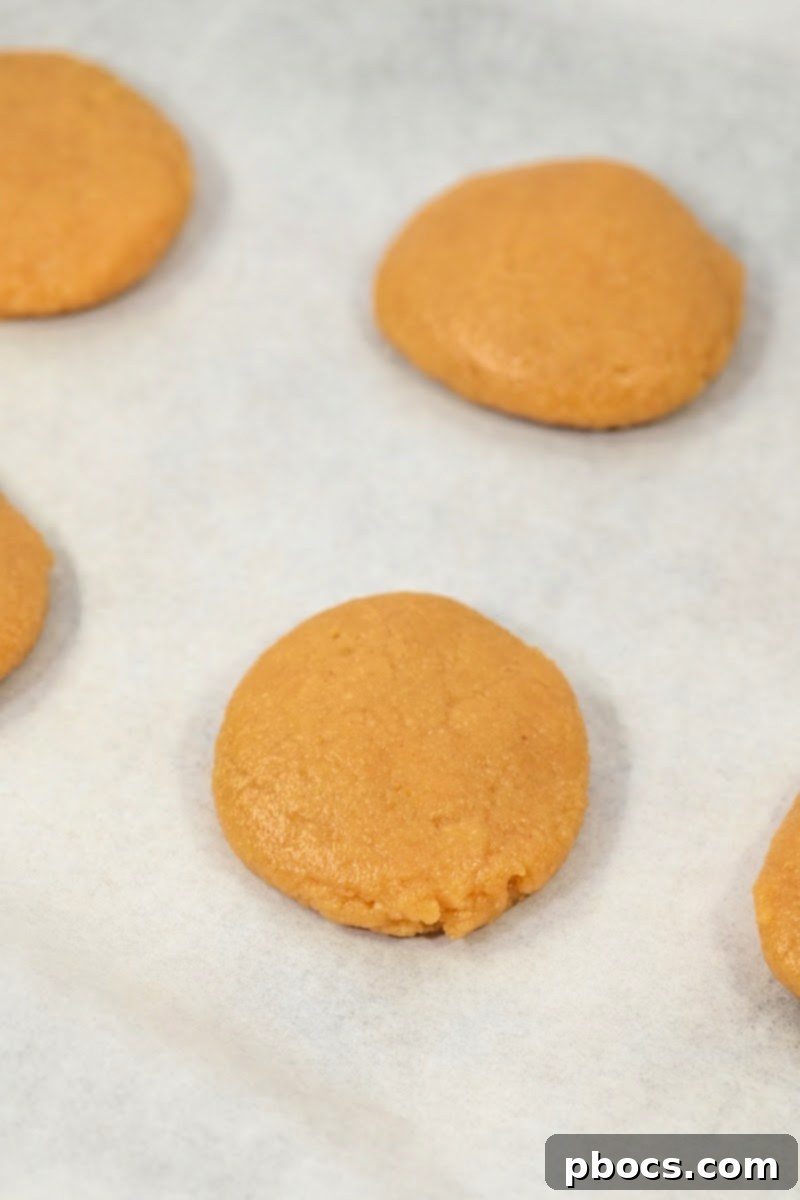 Forming dough balls for Keto Peanut Butter Cookies