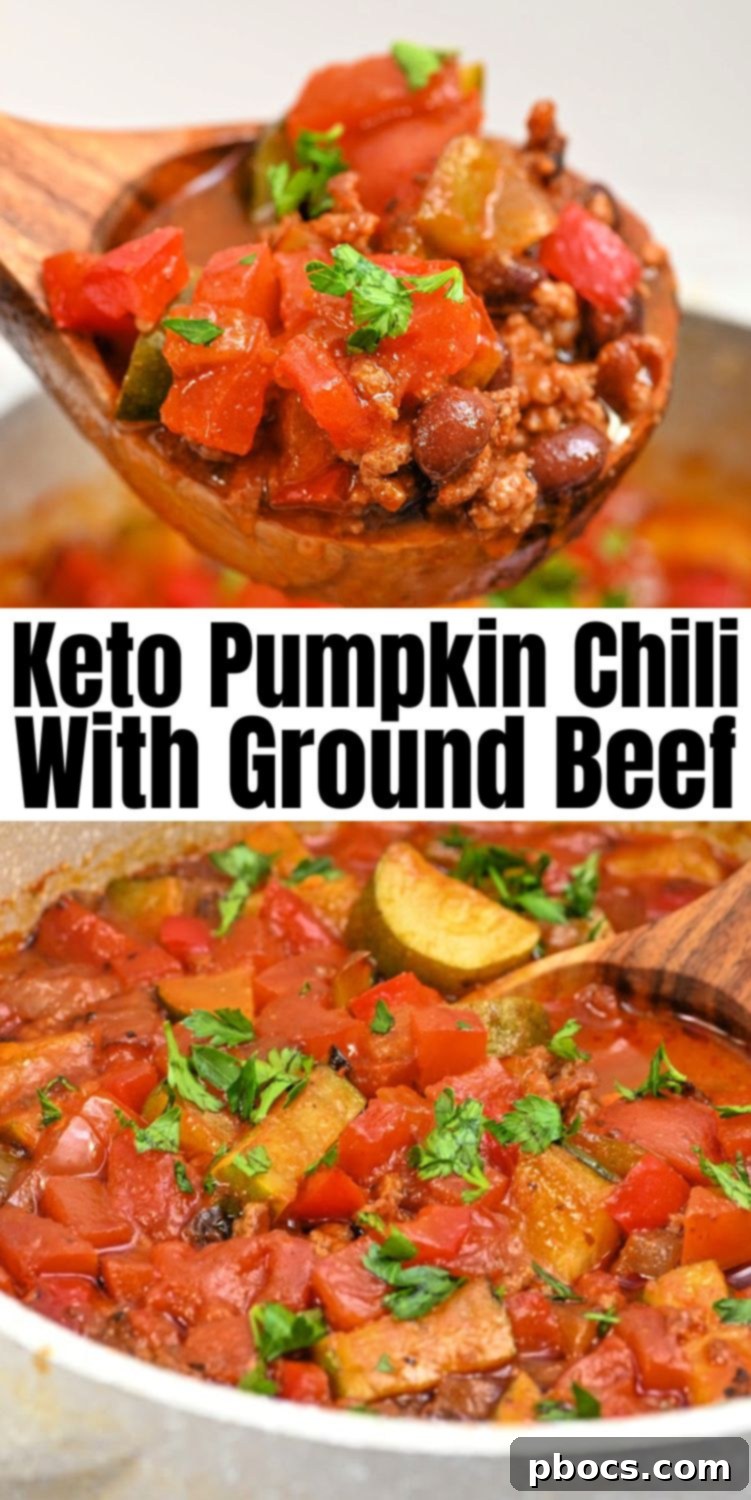 Keto Pumpkin Chili With Ground Beef - Delicious and Low Carb Fall Recipe
