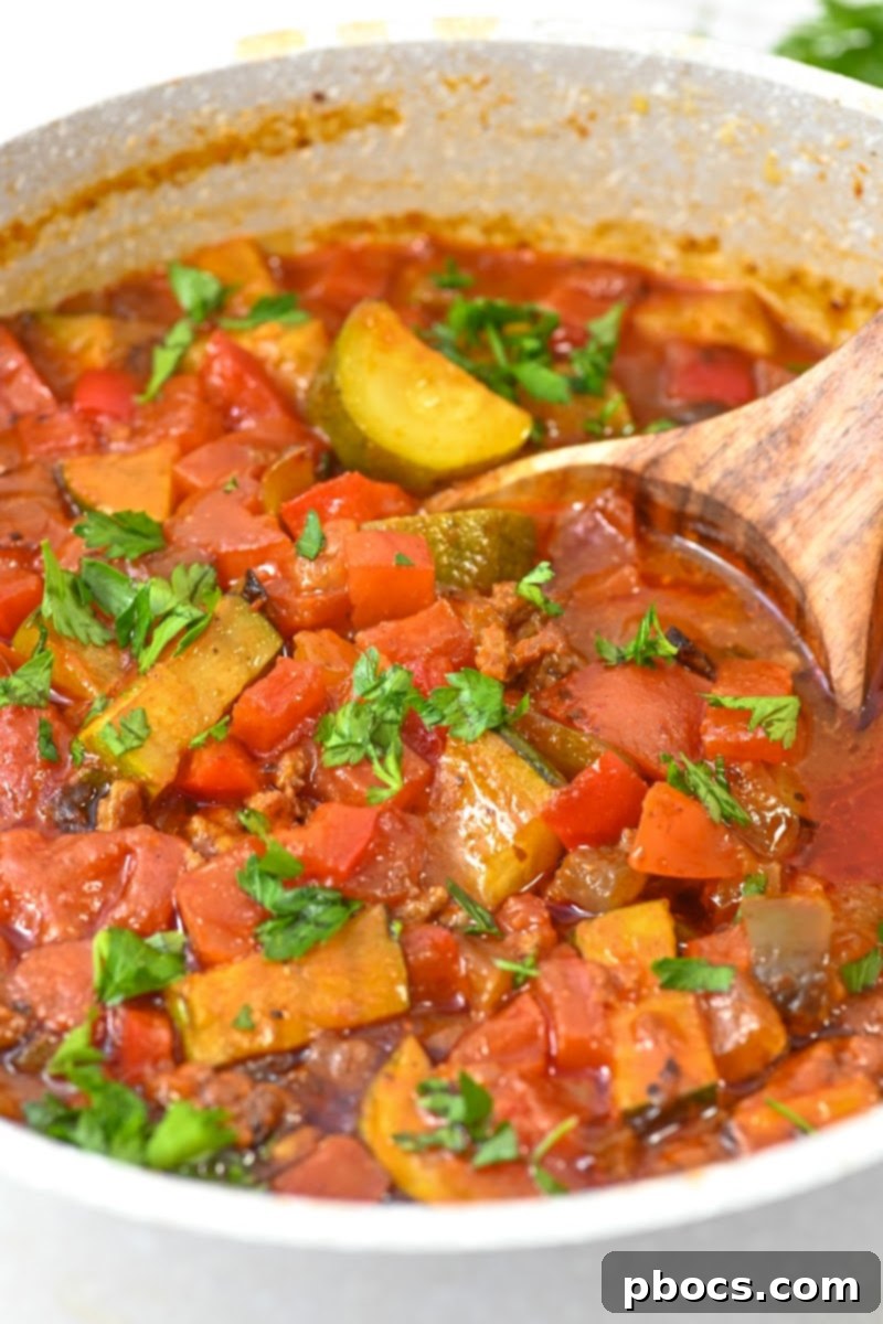 Keto Pumpkin Chili With Ground Beef in an airtight container for storage