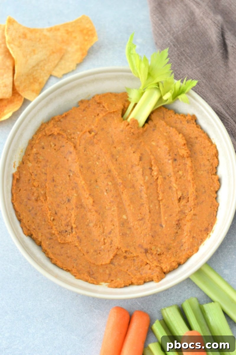 Creamy Keto Pumpkin Veggie Dip 4 Pumpkin Veggie Dip with black soy beans visible